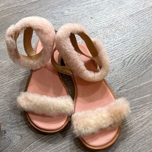 UGG Pink Fuzzy Sandals